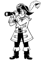 A coloring page of piet piraat